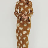 Orleans Star Print Knit Maxi Dress Olive