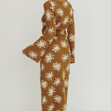 Orleans Star Print Knit Maxi Dress Olive