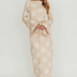 Orleans Star Print Knit Maxi Dress Sand