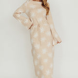Orleans Star Print Knit Maxi Dress Sand