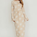 Orleans Star Print Knit Maxi Dress Sand