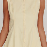Passionate Flame Sleeveless A-line Midi Dress Beige
