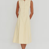 Passionate Flame Sleeveless A-line Midi Dress Beige