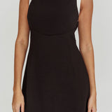 Loving Me Sleeveless A-line Mini Dress Black