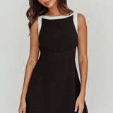 Loving Me Sleeveless A-line Mini Dress Black