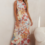 Loving Me Sleeveless A-line Maxi Dress Oat Multi
