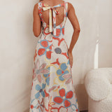 Loving Me Sleeveless A-line Maxi Dress Oat Multi