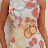 Loving Me Sleeveless A-line Maxi Dress Oat Multi