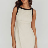 Loving Me Sleeveless A-line Mini Dress Oat
