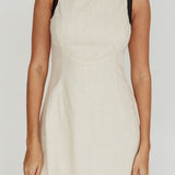Loving Me Sleeveless A-line Mini Dress Oat