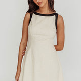 Loving Me Sleeveless A-line Mini Dress Oat
