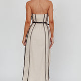 Azalea Sleeveless A-Line Midi Dress Sand