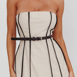 Azalea Sleeveless A-Line Midi Dress Sand