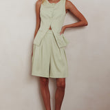 Janna Wide Leg Shorts Sage