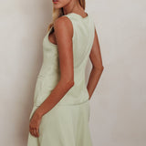Janna Wide Leg Shorts Sage