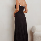 Interstellar Contrast Knit Maxi Dress Black