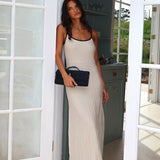Interstellar Contrast Knit Maxi Dress Oat