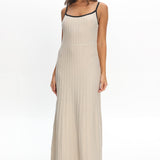 Interstellar Contrast Knit Maxi Dress Oat