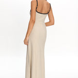 Interstellar Contrast Knit Maxi Dress Oat