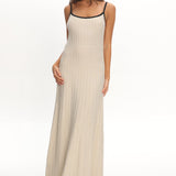 Interstellar Contrast Knit Maxi Dress Oat