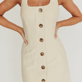 Celina Buttoned Knit Mini Dress Oat
