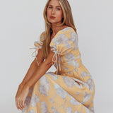 Loveberry Puff Sleeve A-Line Maxi Dress Pumpkin
