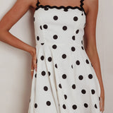 Won Me Over Polka Dot Ric Rac Mini Dress White