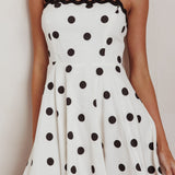 Won Me Over Polka Dot Ric Rac Mini Dress White