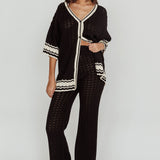 Rhodes Cotton Straight Leg Knit Pants Black