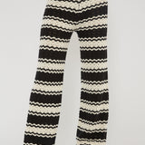 Maysah Elastic Waist Crochet Pants Black/White