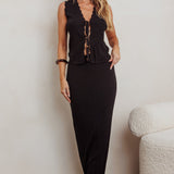Sonorous Knit Maxi Skirt Black