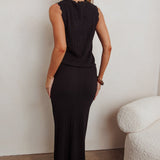 Sonorous Knit Maxi Skirt Black