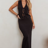 Sonorous Knit Maxi Skirt Black