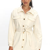 Mariska Collared Long Sleeve Mini Dress Butter