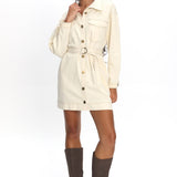Mariska Collared Long Sleeve Mini Dress Butter