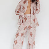 Alex Motif Elastic Wide Leg Pants Mocha