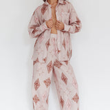 Alex Motif Elastic Wide Leg Pants Mocha