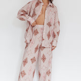 Alex Motif Elastic Wide Leg Pants Mocha
