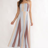 Second Glance Olga Criss-Cross Back Maxi Dress Stripe