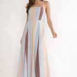Second Glance Olga Criss-Cross Back Maxi Dress Stripe