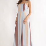 Second Glance Olga Criss-Cross Back Maxi Dress Stripe