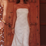 Artice Strapless Maxi Dress Lace Cream