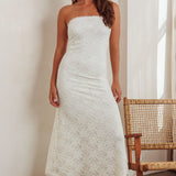 Artice Strapless Maxi Dress Lace Cream