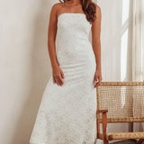 Artice Strapless Maxi Dress Lace Cream