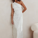 Artice One Shoulder Maxi Dress Off White