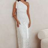 Artice One Shoulder Maxi Dress Off White
