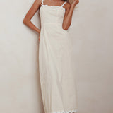 Montego Bay Ric Rac Strap Maxi Dress Oat
