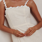 Montego Bay Ric Rac Strap Maxi Dress Oat