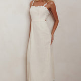 Montego Bay Ric Rac Strap Maxi Dress Oat