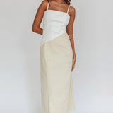 Irelia Contrast Maxi Dress White